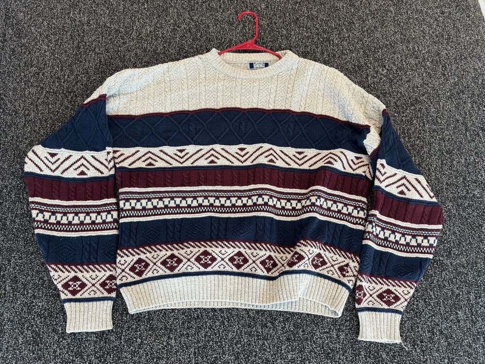 Sutter & Grant Vintage Patterned Cotton Sweater Size XLT